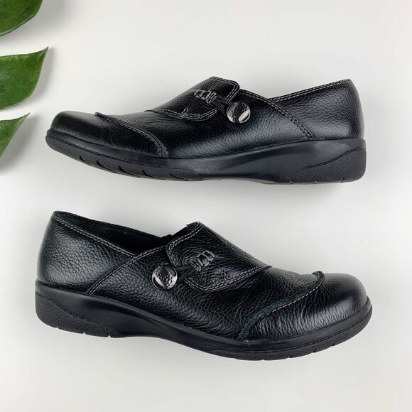 Clarks Cheyn Inca Loafers Slip On Black Leather Comfort Cushion Soft Women's 7 - Picture 7 of 10